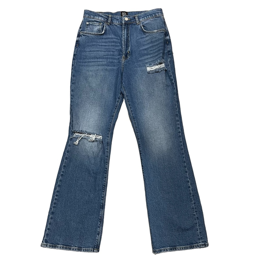 BDG Flare Leg Jeans Distressed Stretch High Rise Medium Wash Urban Outfitters